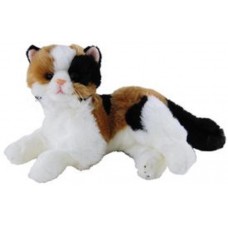 Calico Laying Plush Cat